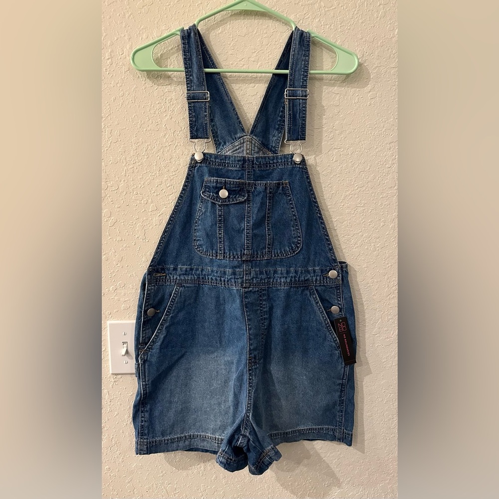 Blue Jean shorts overalls